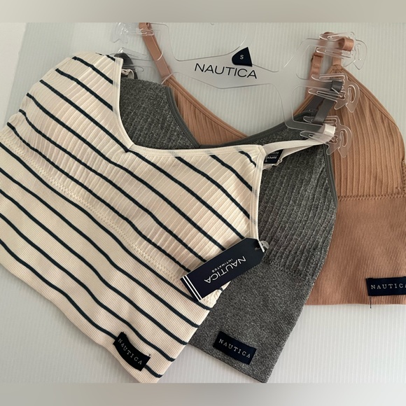 Nautica Seamless Pull-on 3 pc Bra (sport)Set w/Removable Pads Adjustable Straps - Picture 2 of 13